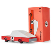 candylab red racer #5 - wooden toy car